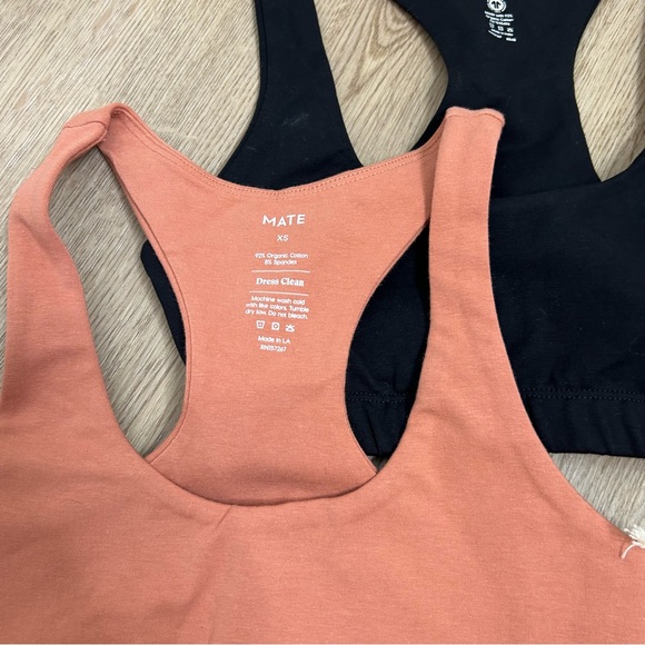NWT MATE The Label Bundle of Two Organic Cotton Stretch Sports Bra Rose XS - Picture 8 of 10